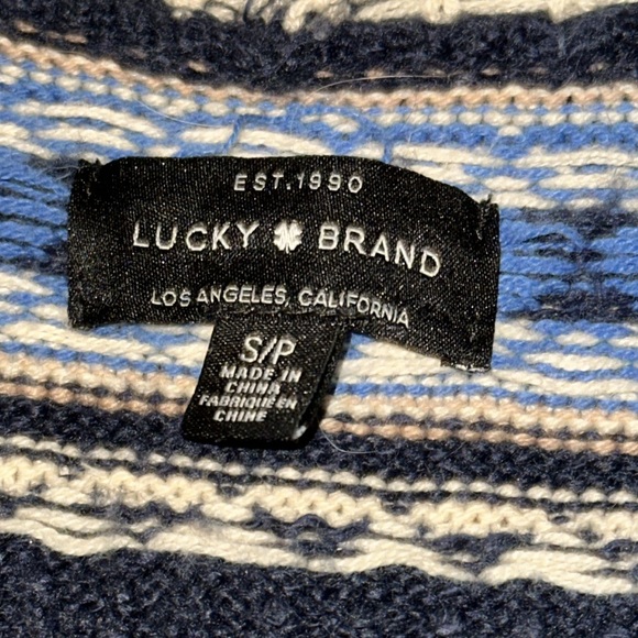 Lucky Brand Cardigan Sweater Geometric Tribal Pattern - Picture 9 of 12